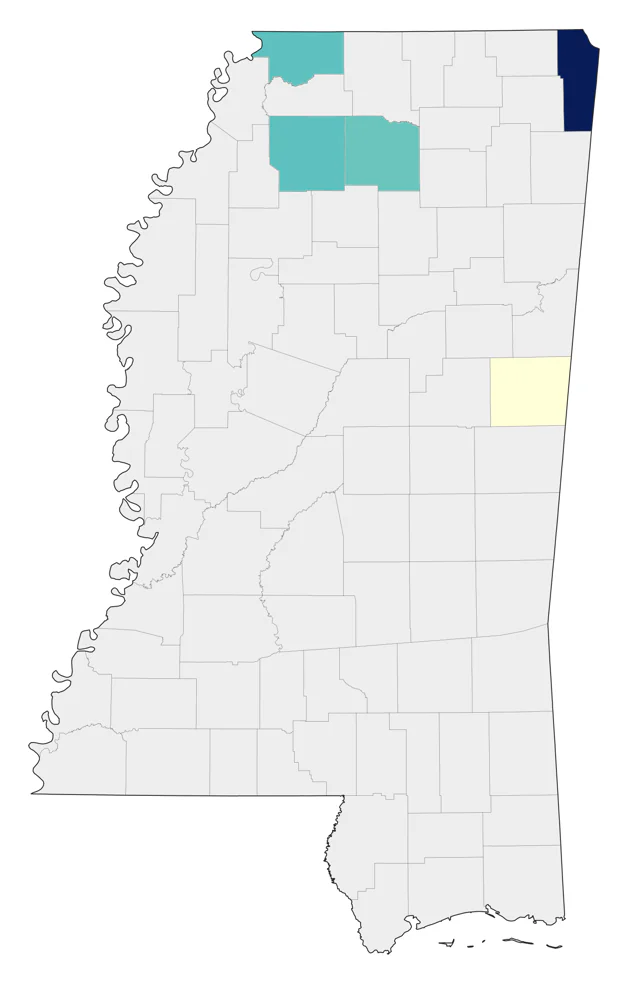 Red Crossbill county map