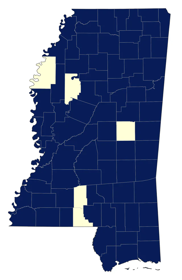Red-eyed Vireo county map