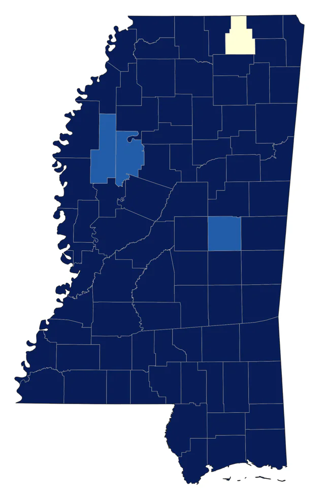 Red-headed Woodpecker county map