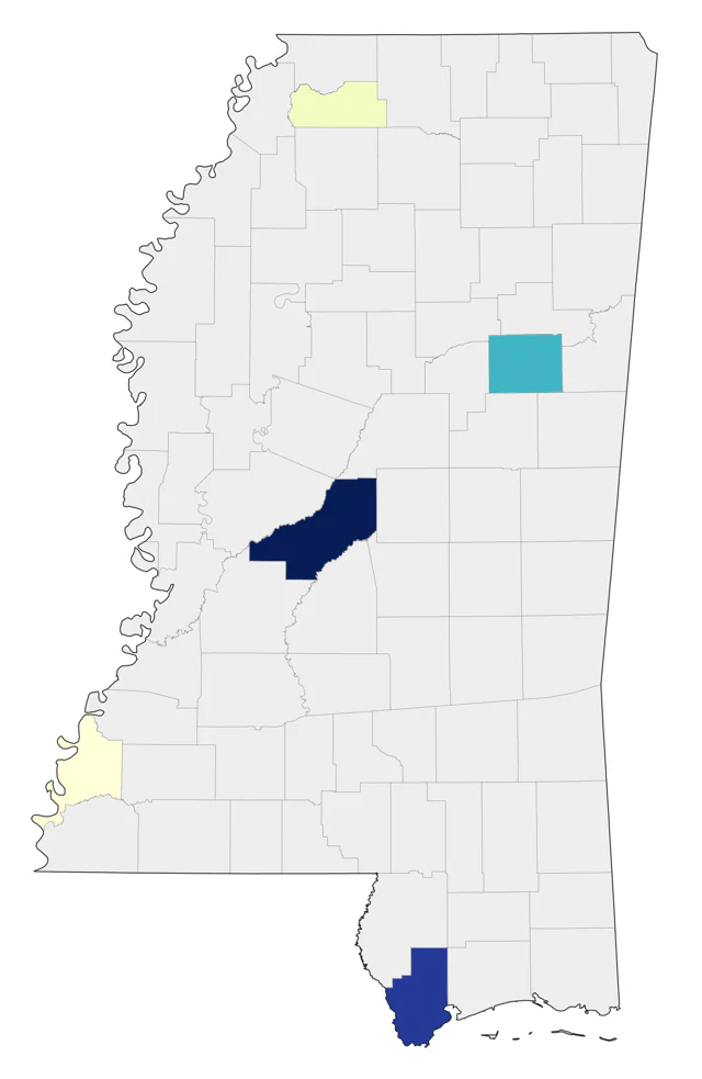 Red Phalarope county map