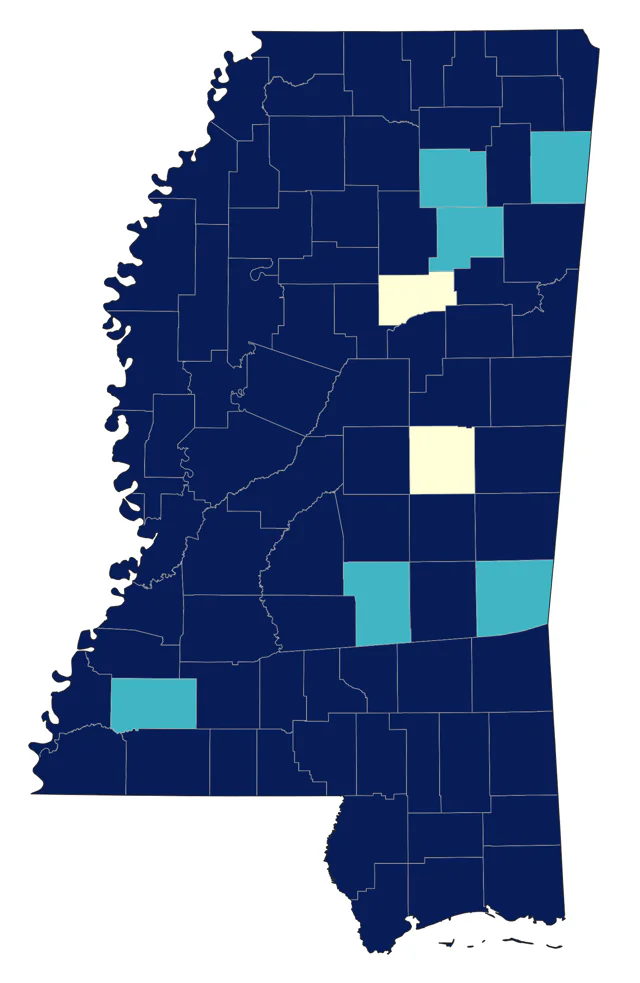 Red-tailed Hawk county map