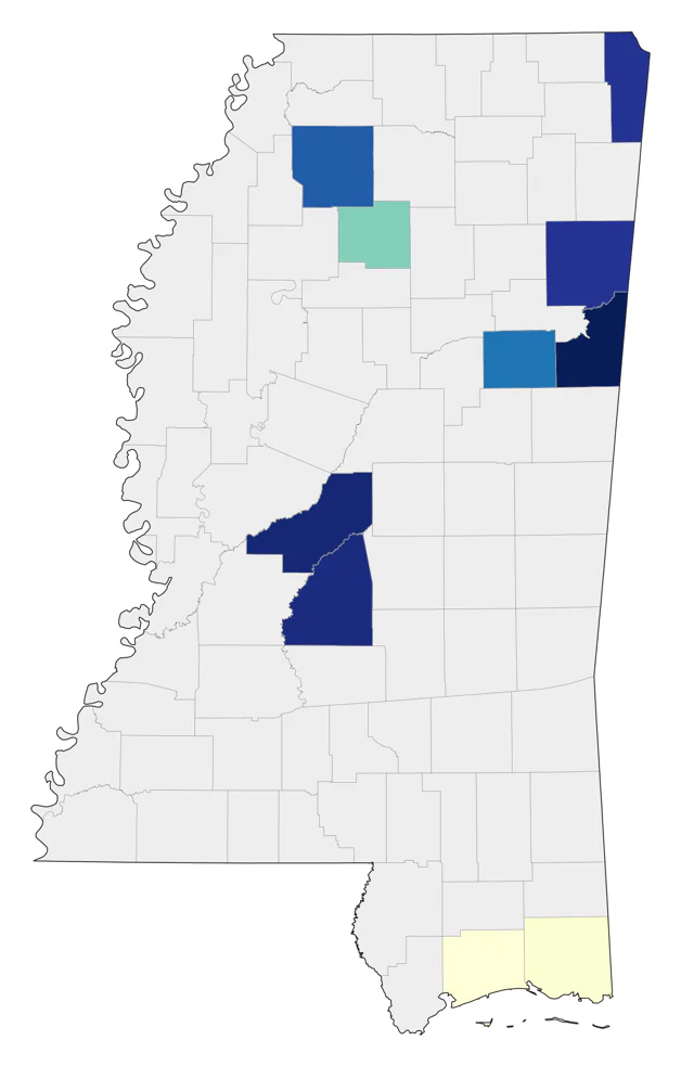Red-throated Loon county map