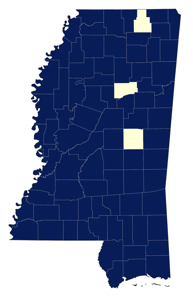 Red-winged Blackbird county map