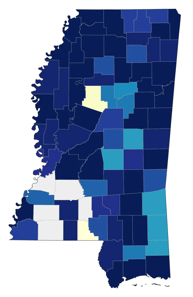 Ring-necked Duck county map