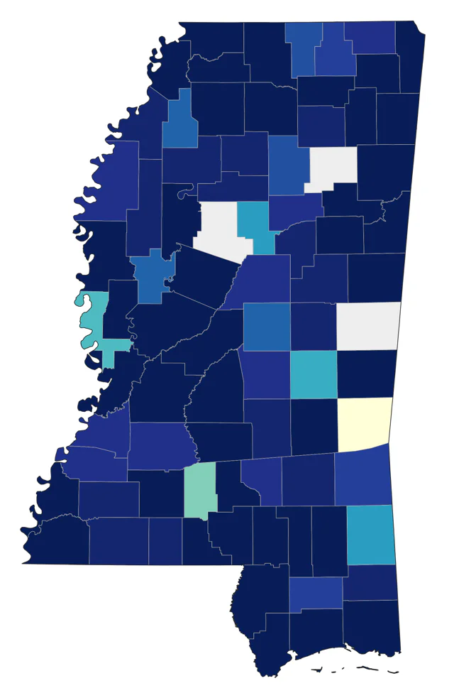 Rose-breasted Grosbeak county map