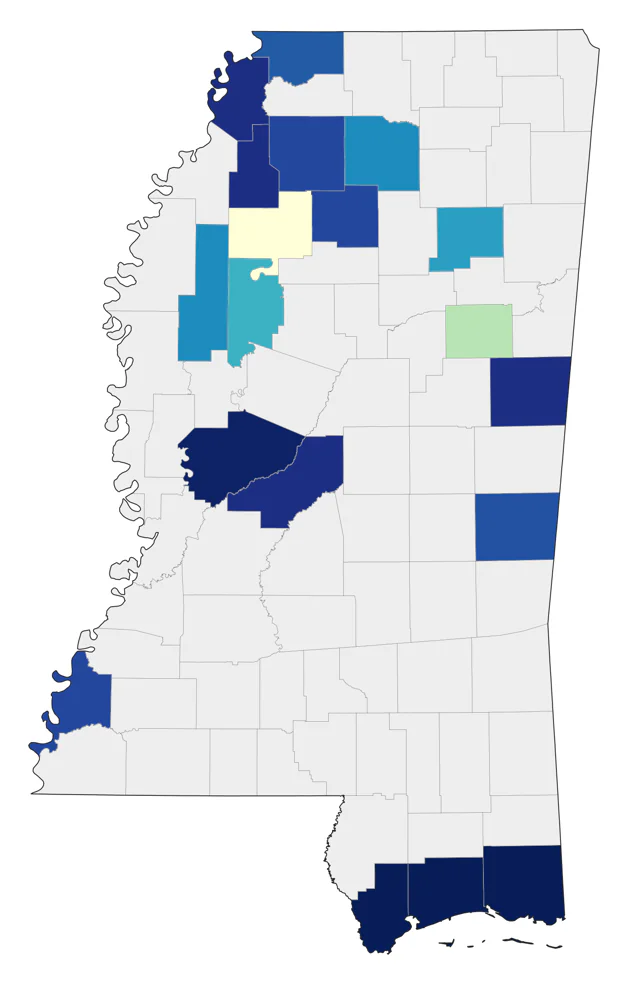 Ruddy Turnstone county map