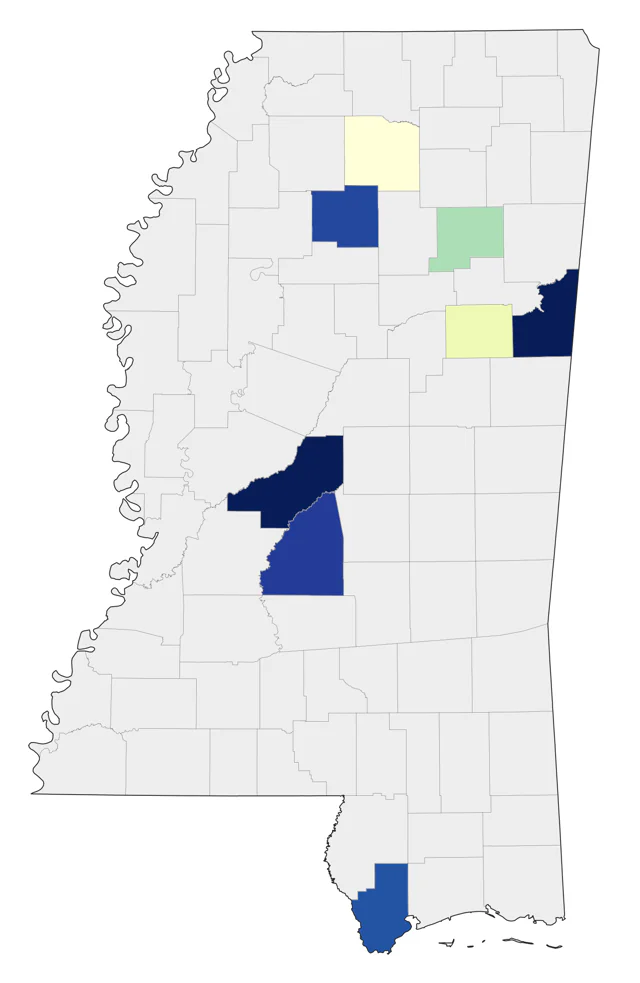 Sabine's Gull county map