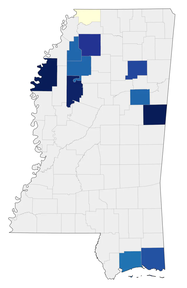 Say's Phoebe county map