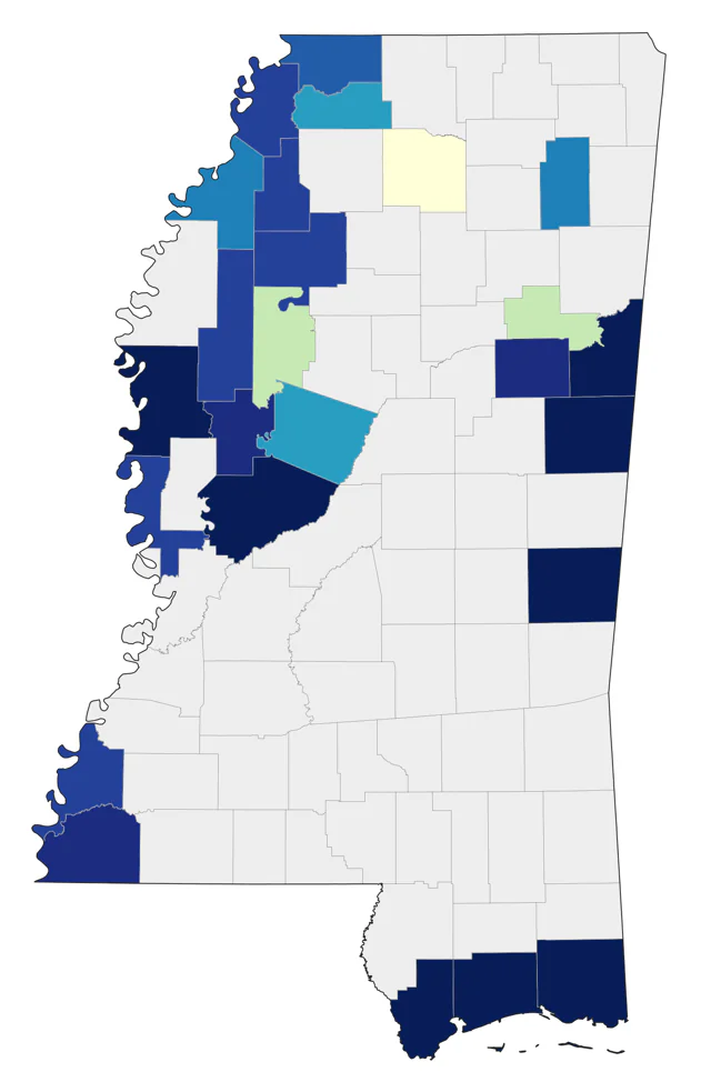 Short-billed Dowitcher county map