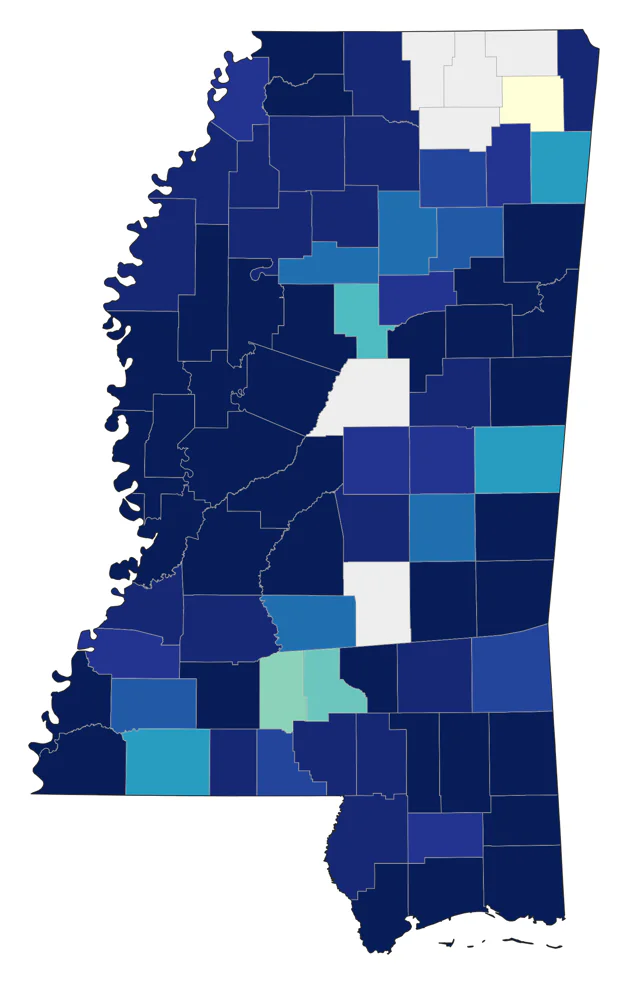 Snowy Egret county map