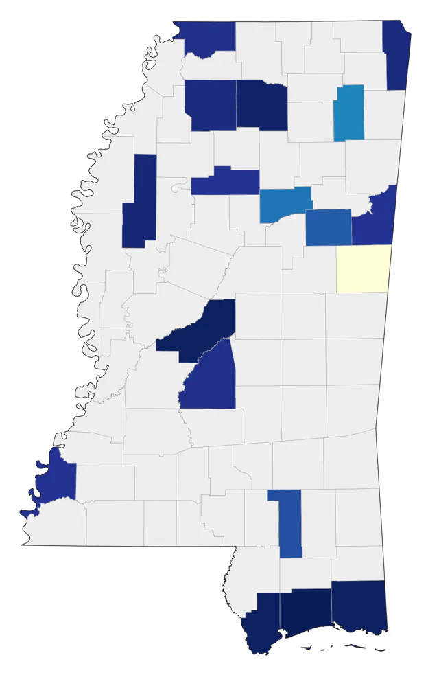 Surf Scoter county map
