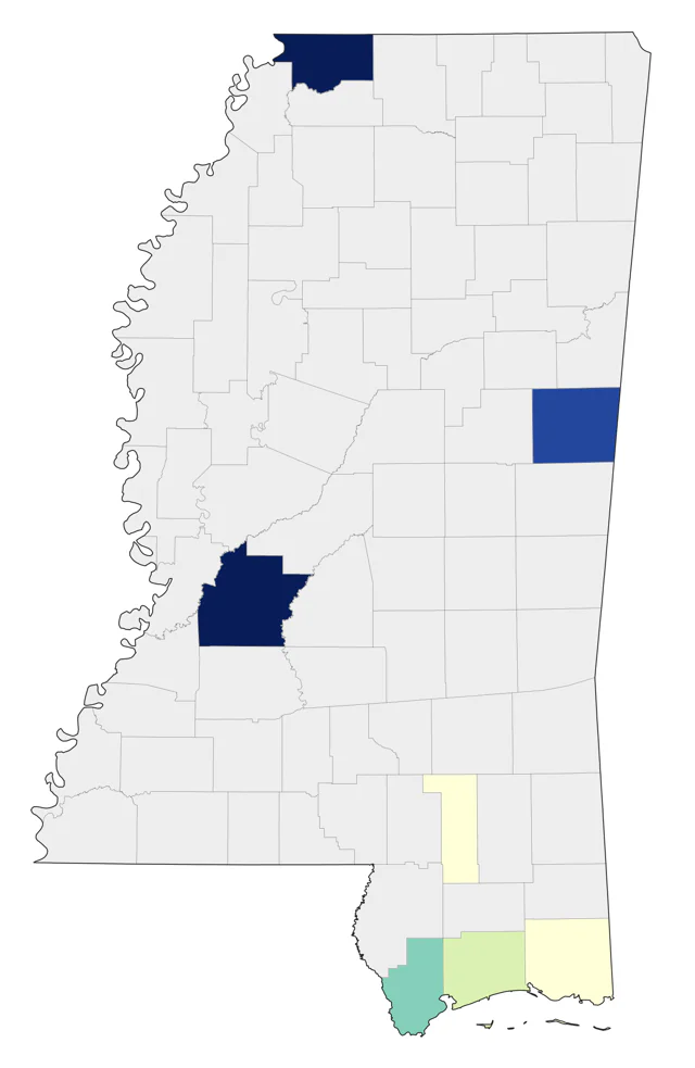 Swainson's Hawk county map