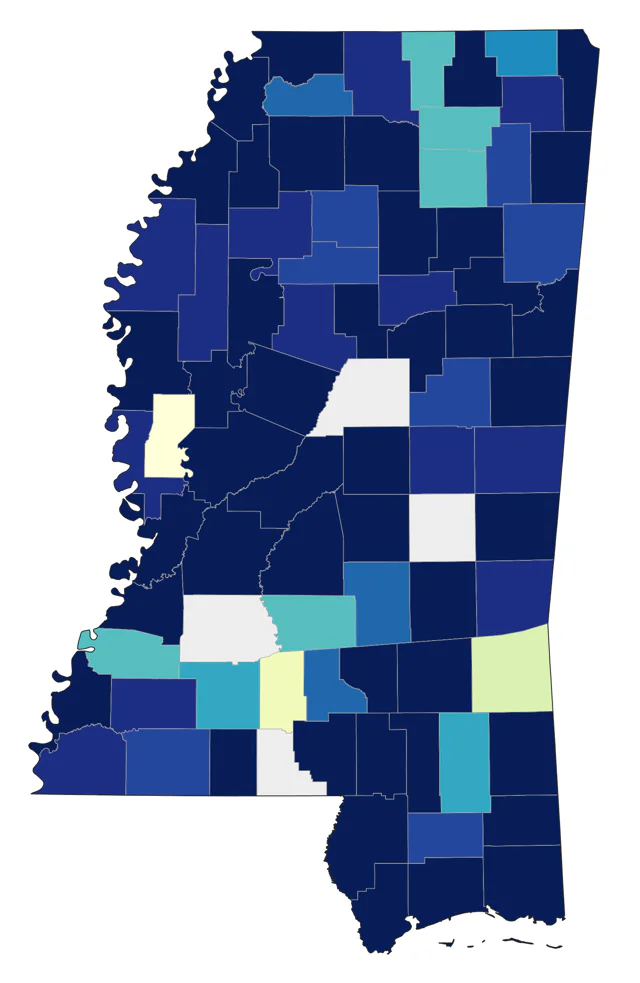 Tree Swallow county map