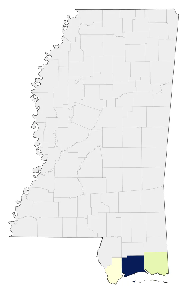 Tropical Kingbird county map