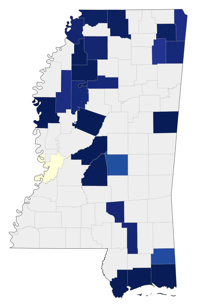 Virginia Rail county map