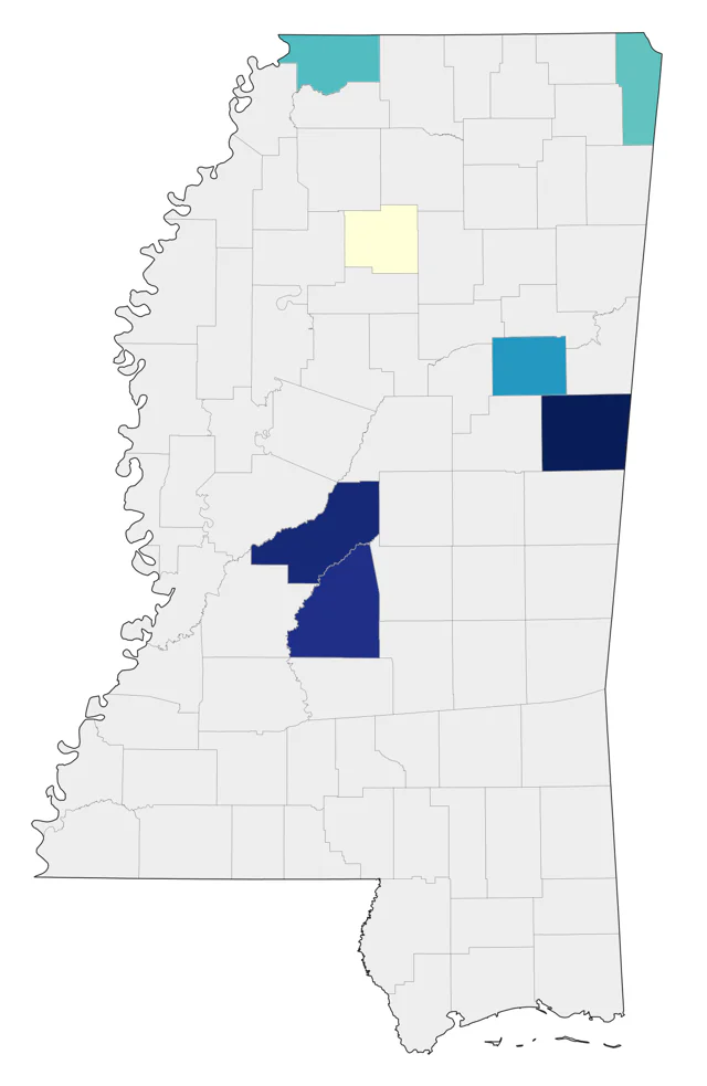 Western Grebe county map