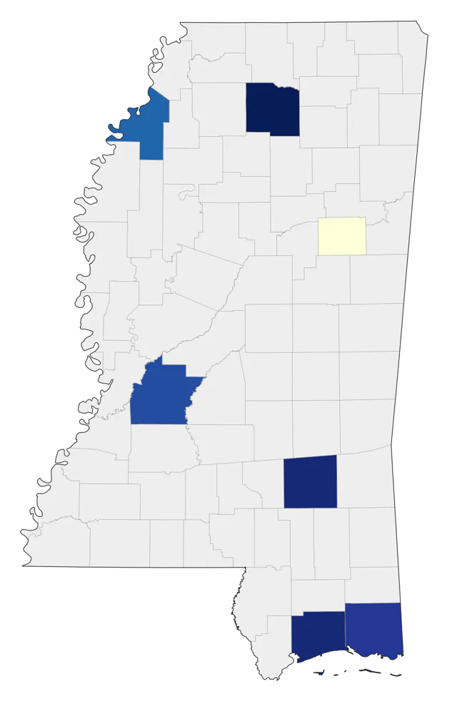 Western Tanager county map
