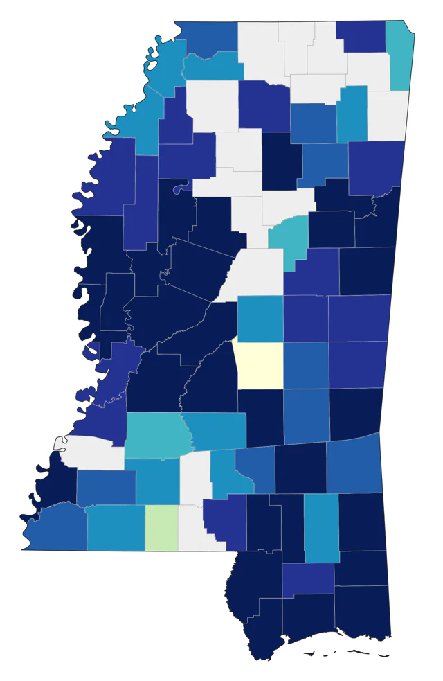 White Ibis county map