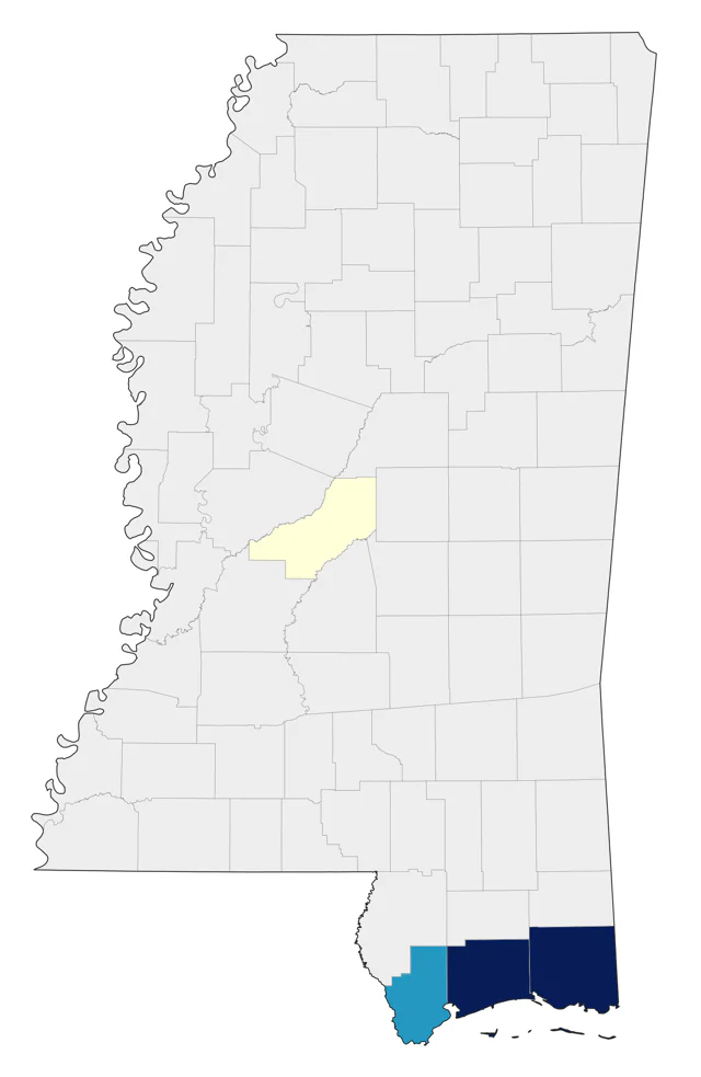 Wilson's Plover county map