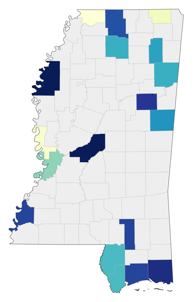 Yellow-bellied Flycatcher county map