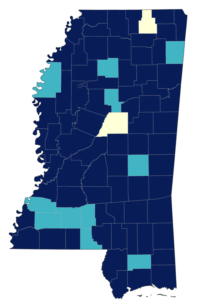 Yellow-billed Cuckoo county map
