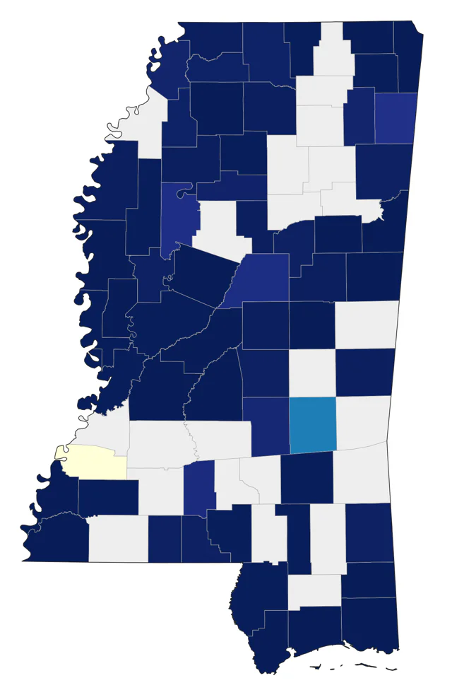 Yellow-crowned Night Heron county map
