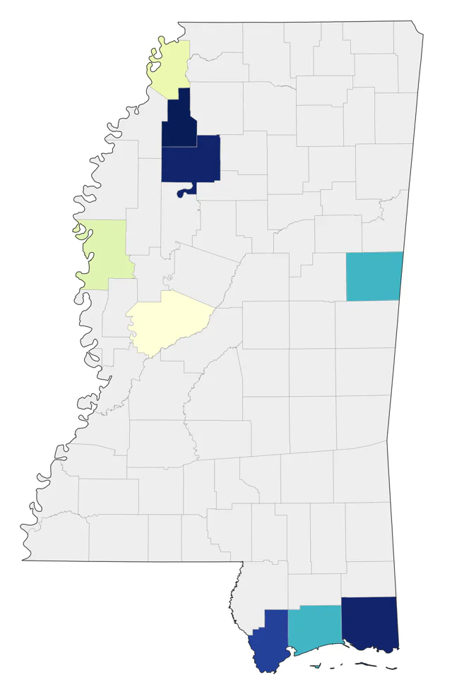 Yellow Rail county map