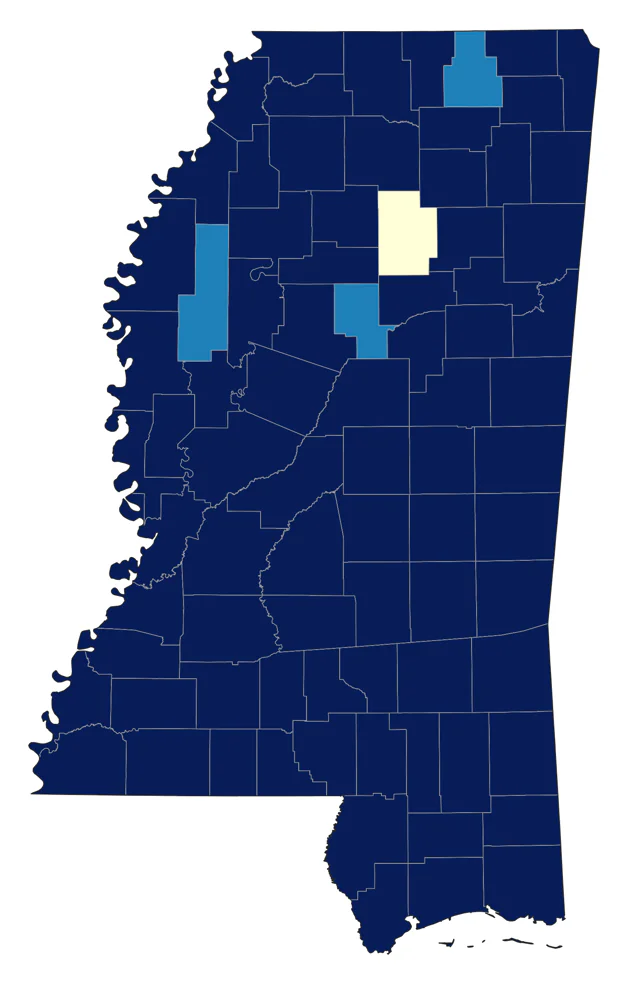 Yellow-rumped Warbler county map