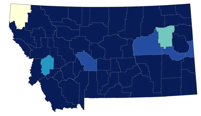 American Avocet county map