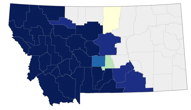 American Dipper county map