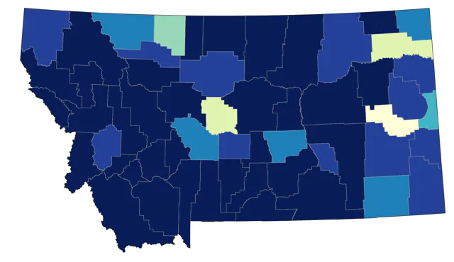 American Tree Sparrow county map