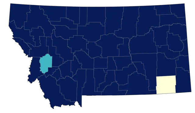 American White Pelican county map