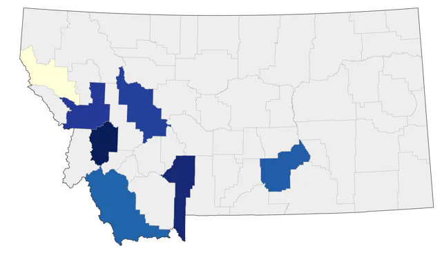 Ash-throated Flycatcher county map