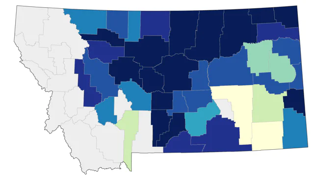 Baird's Sparrow county map