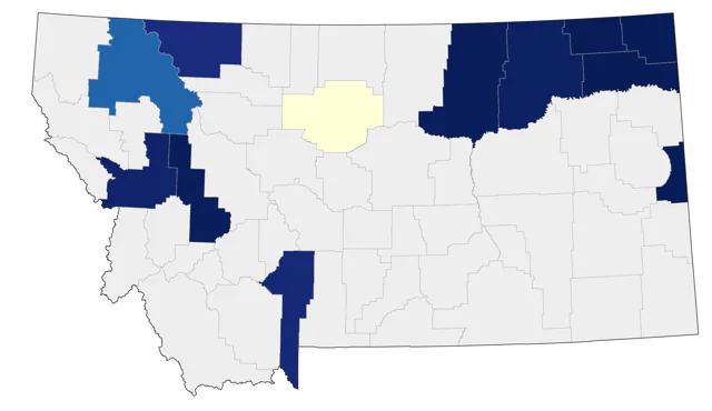 Bay-breasted Warbler county map