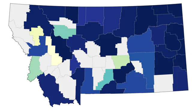 Black-and-white Warbler county map