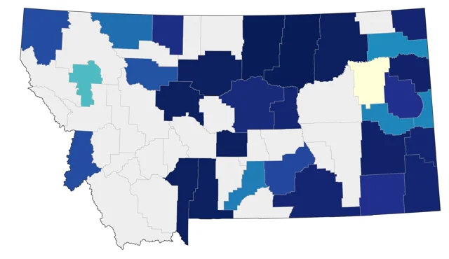 Black-billed Cuckoo county map