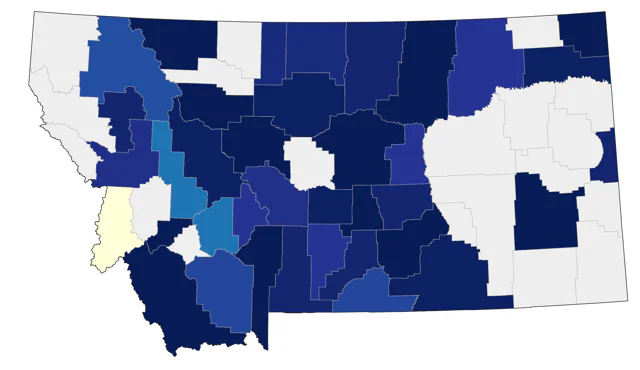 Black-crowned Night Heron county map