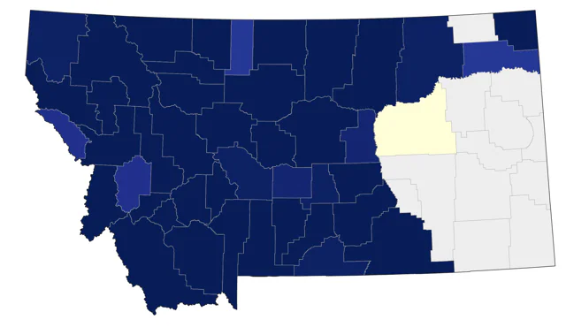 Black-necked Stilt county map