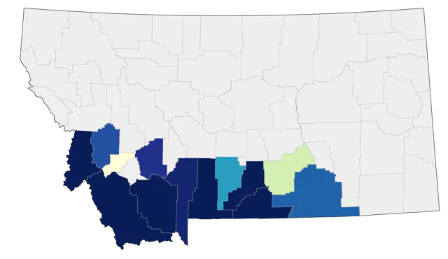 Black Rosy-Finch county map