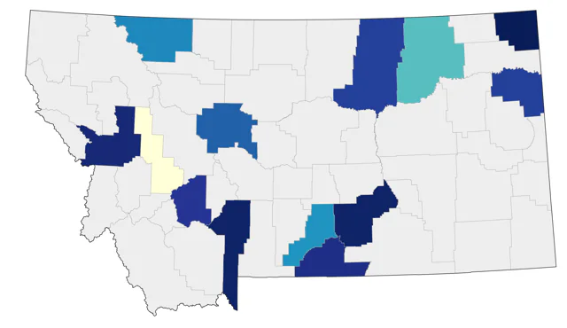 Black-throated Blue Warbler county map