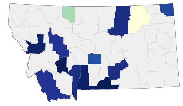 Black-throated Gray Warbler county map