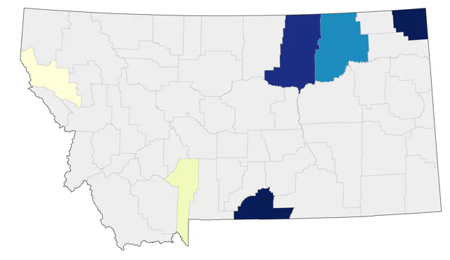 Black-throated Green Warbler county map