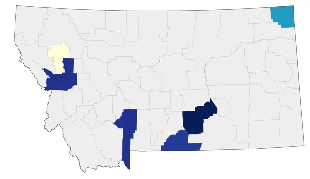 Black-throated Sparrow county map