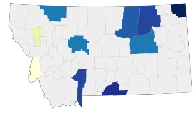 Blackburnian Warbler county map