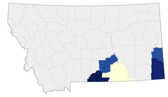 Blue Grosbeak county map