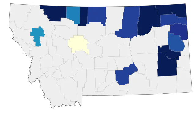 Blue-headed Vireo county map
