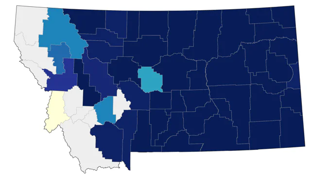 Brown Thrasher county map