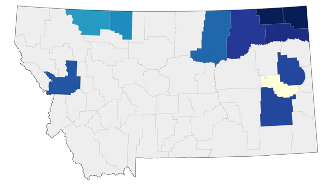 Canada Warbler county map