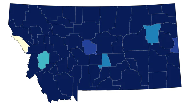 Canvasback county map